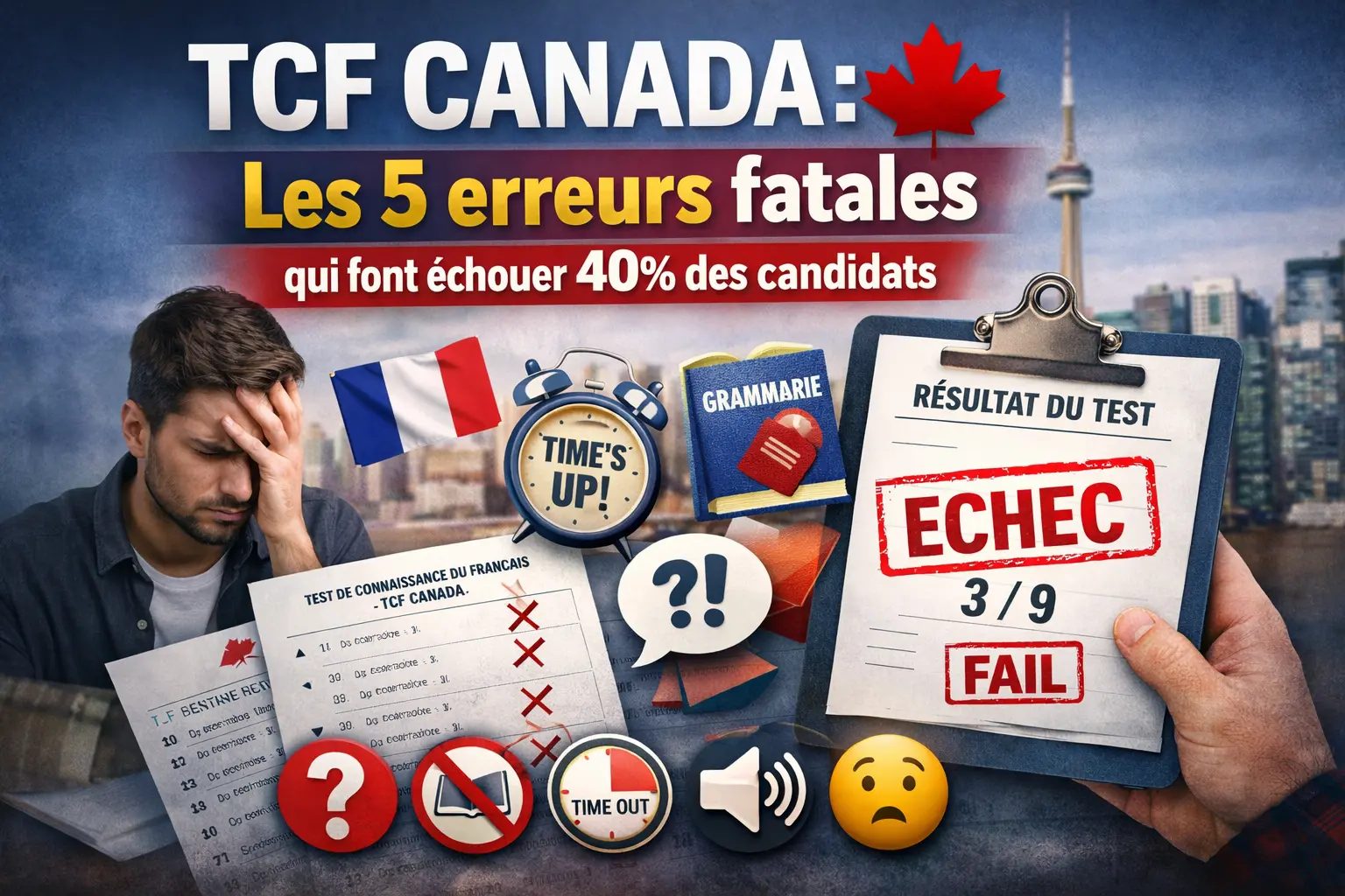 TCF Canada : Les 5 erreurs fatales qui font échouer 40% des candidats