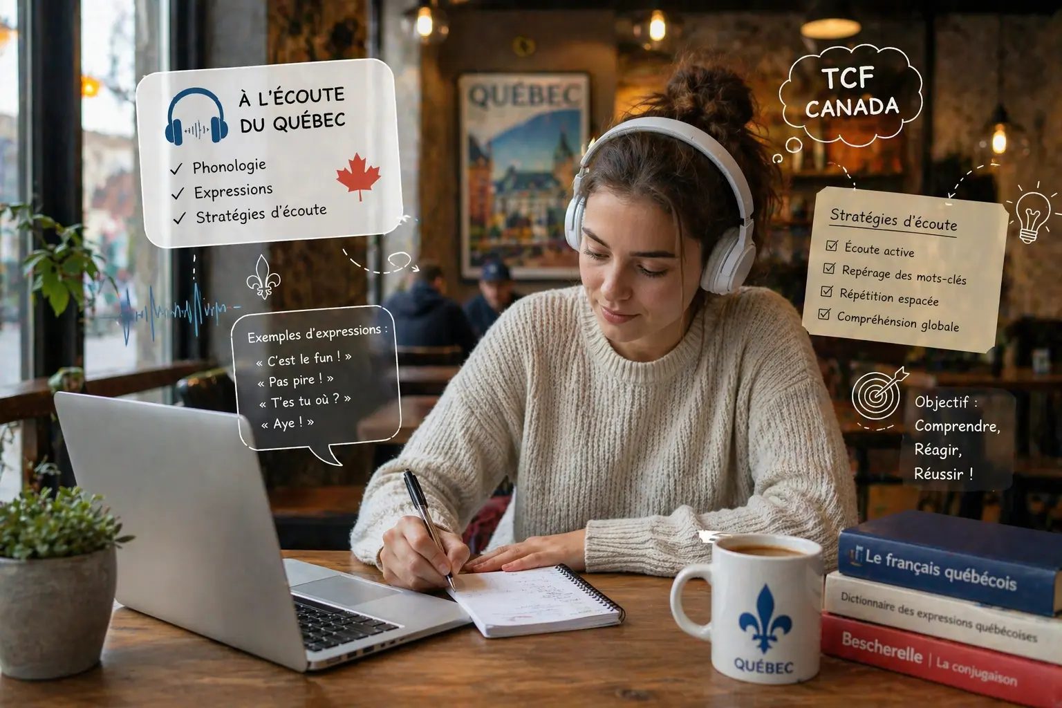Déchiffrer l'Accent Québécois : Phonologie, Expressions et Stratégies d'Écoute pour le TCF Canada